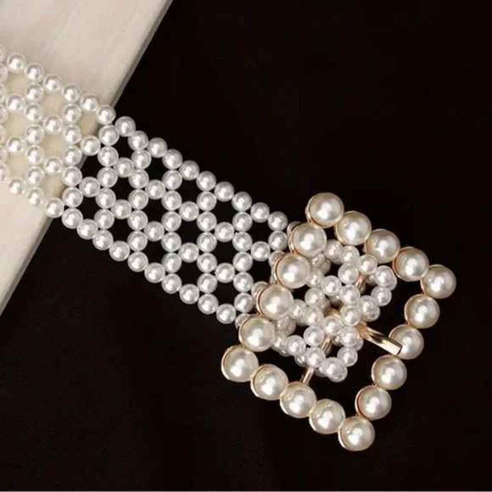 Elegant Adjustable Faux Pear Belt - Chic, Braided Waistband for Every Occasion